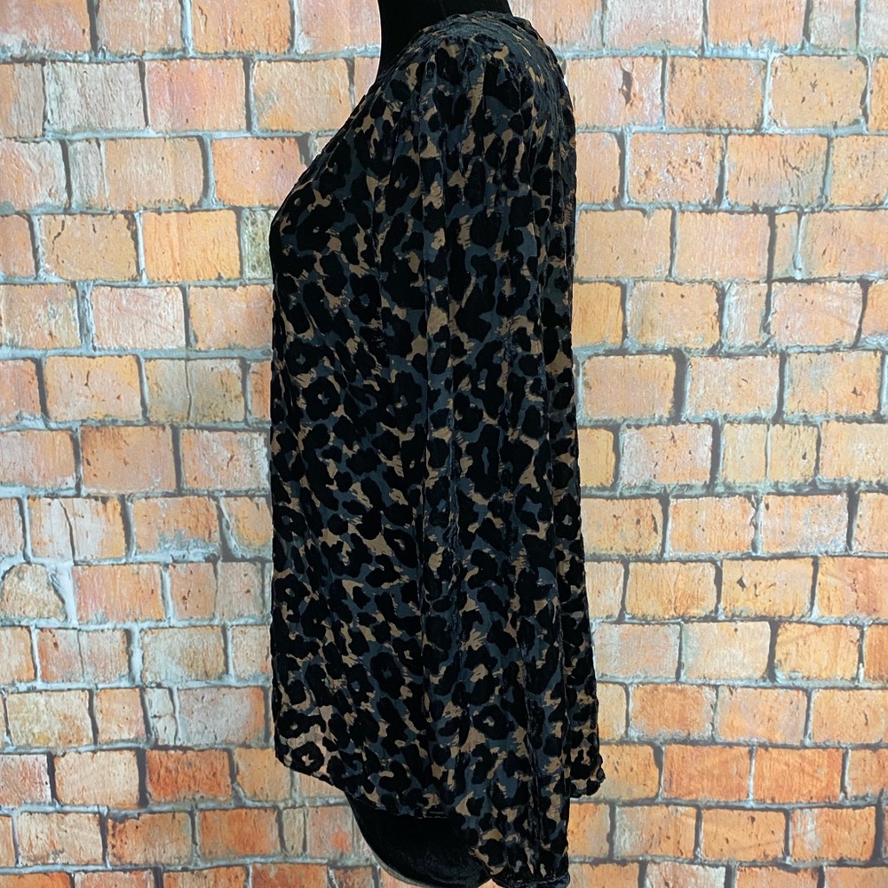 Guess Sheer Leopard Print Popover Top - image 3
